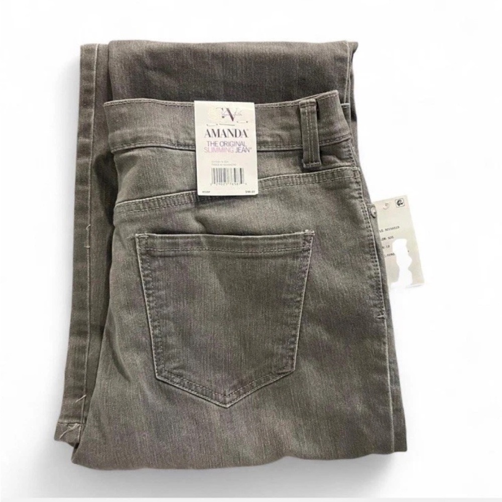 Gloria Vanderbilt Straight tapered-Leg Jeans Gray Wash Amanda Slimming size 12 - Picture 8 of 9